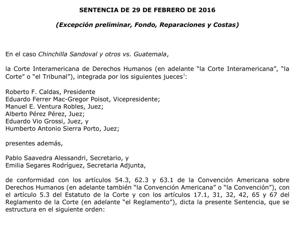 Sentencia María Inés Chinchilla vrs. Guatemala
